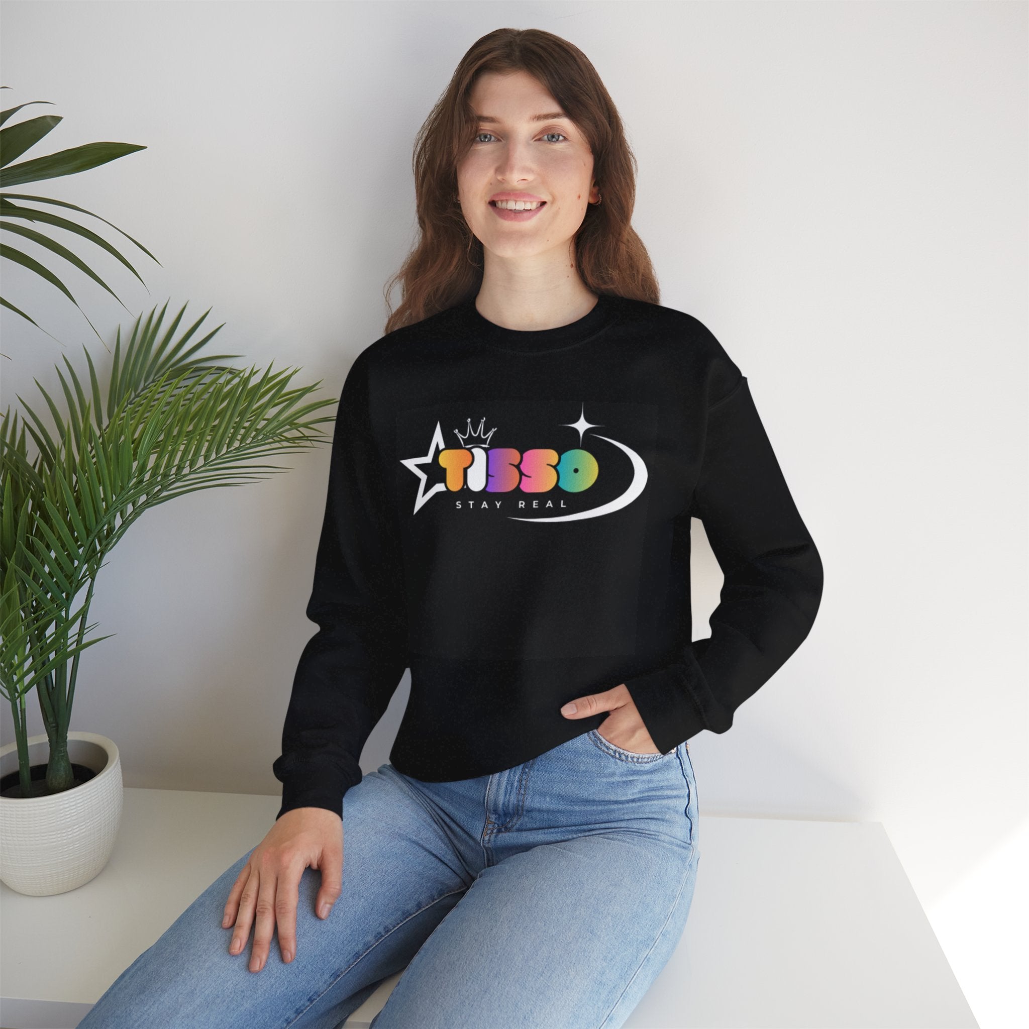 Stay Real Retro Statue Crewneck Sweatshirt