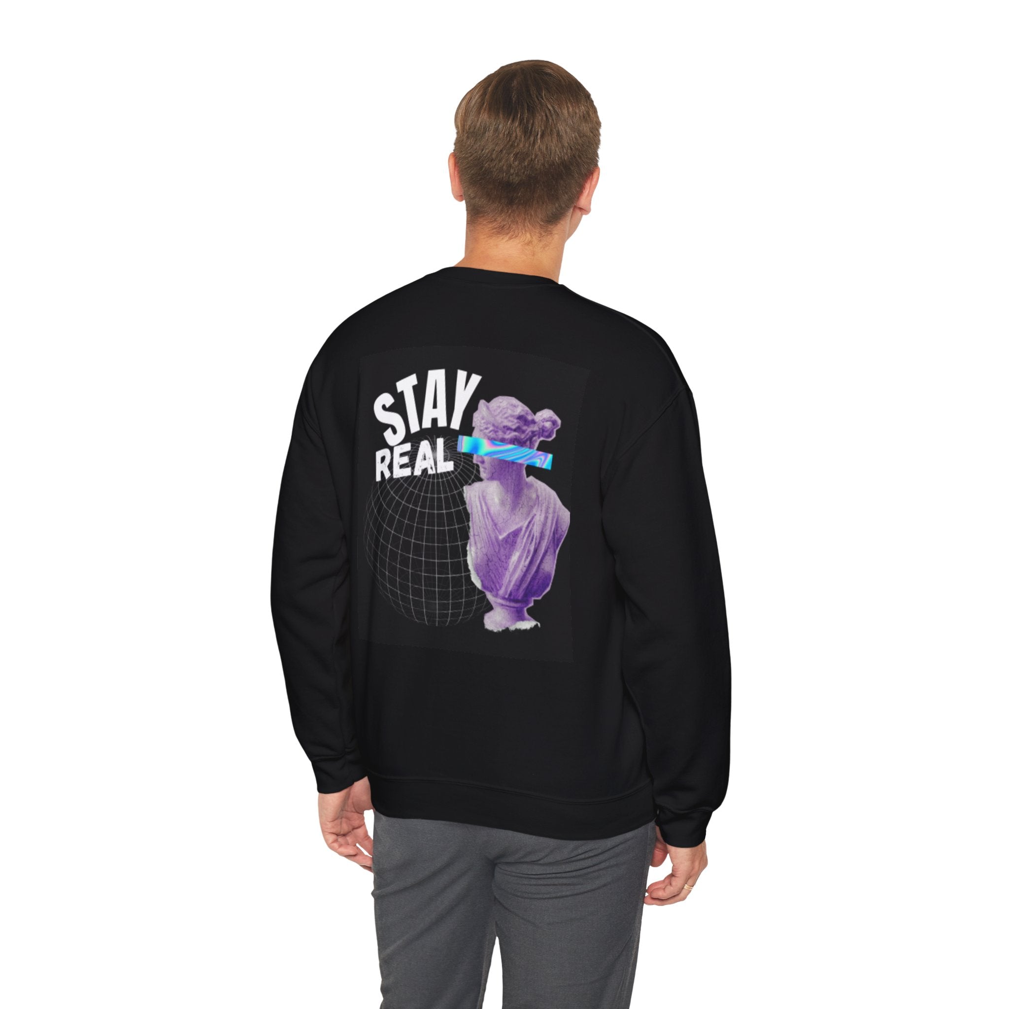 Stay Real Retro Statue Crewneck Sweatshirt