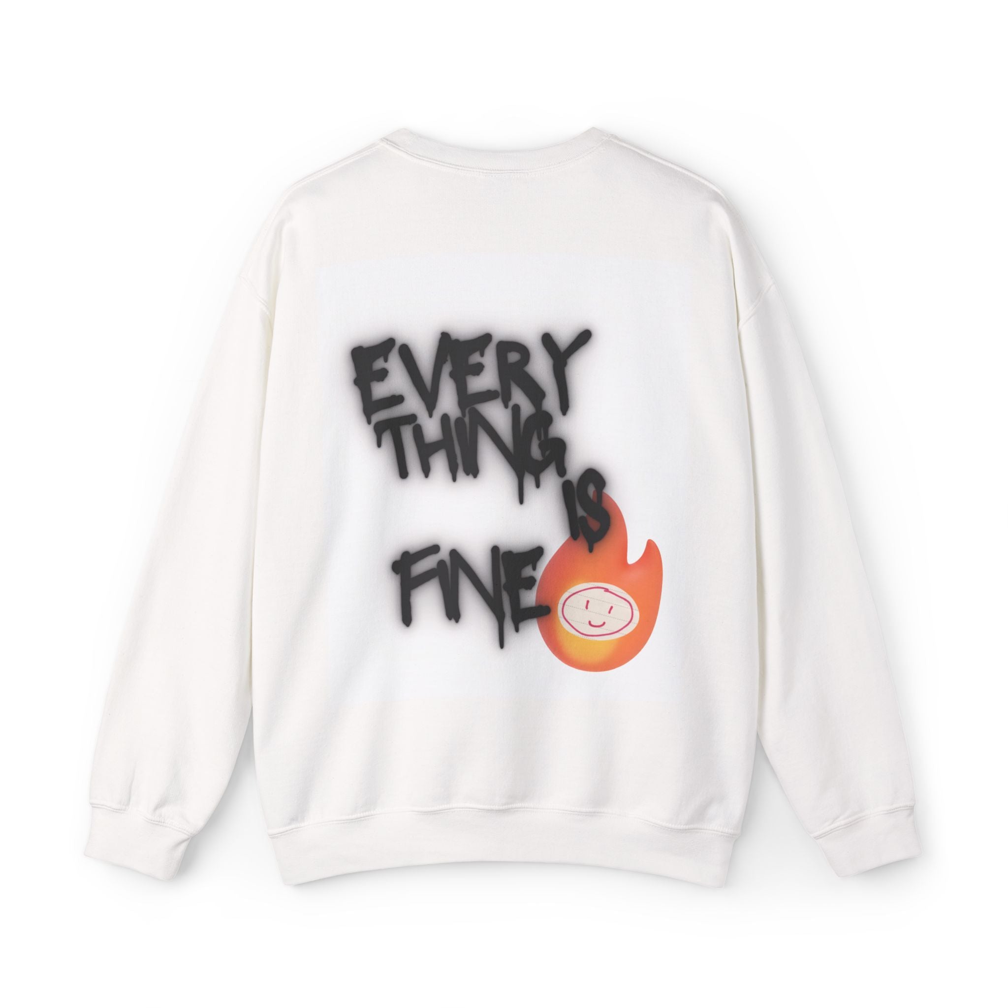 Crewneck Sweatshirt — 'Everything Is Fine' Graffiti Eye Design