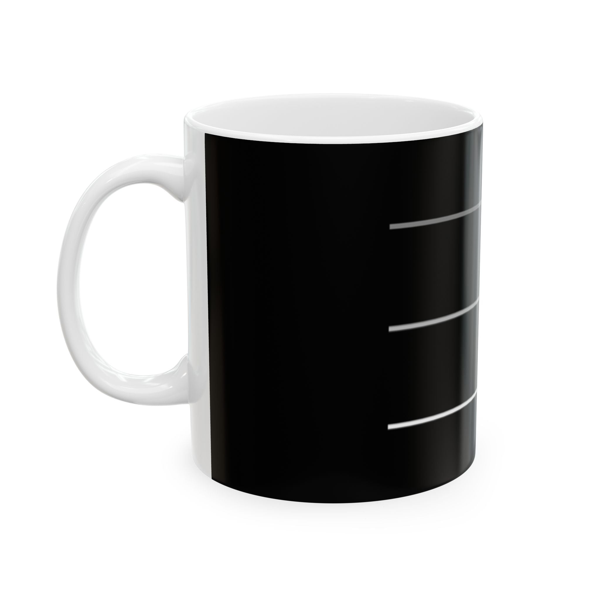 Coffee Level Ceramic Mug — 'Shhh... Almost... Now You Can Talk' Measurement Print (11oz/15oz)