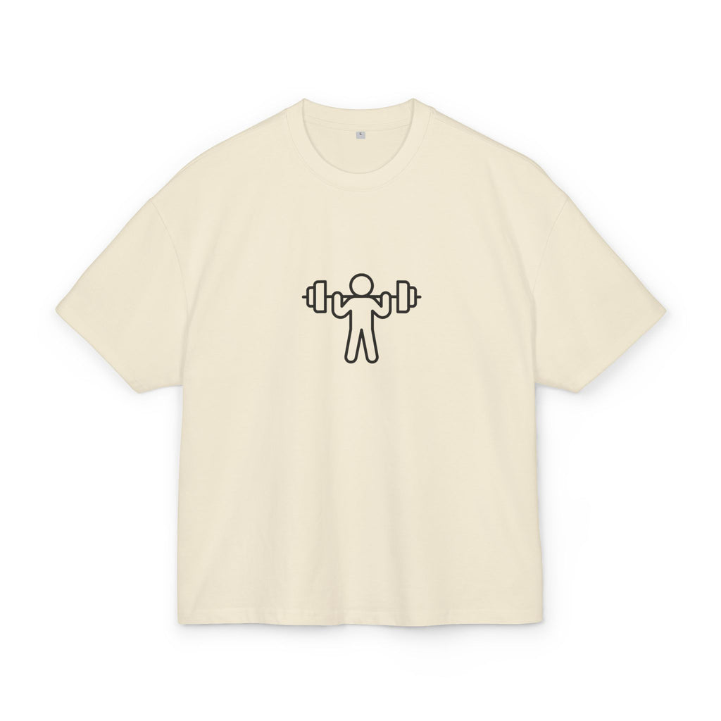 Box Tee — Minimal Barbell Graphic Front & “Walk In Like You Own It” Motivational Back Tee