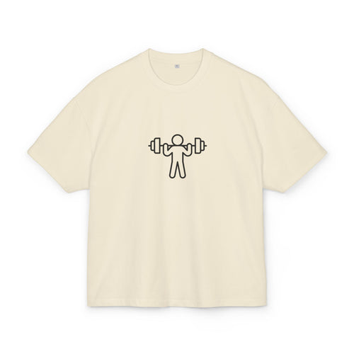 Box Tee — Minimal Barbell Graphic Front & “Walk In Like You Own It” Motivational Back Tee