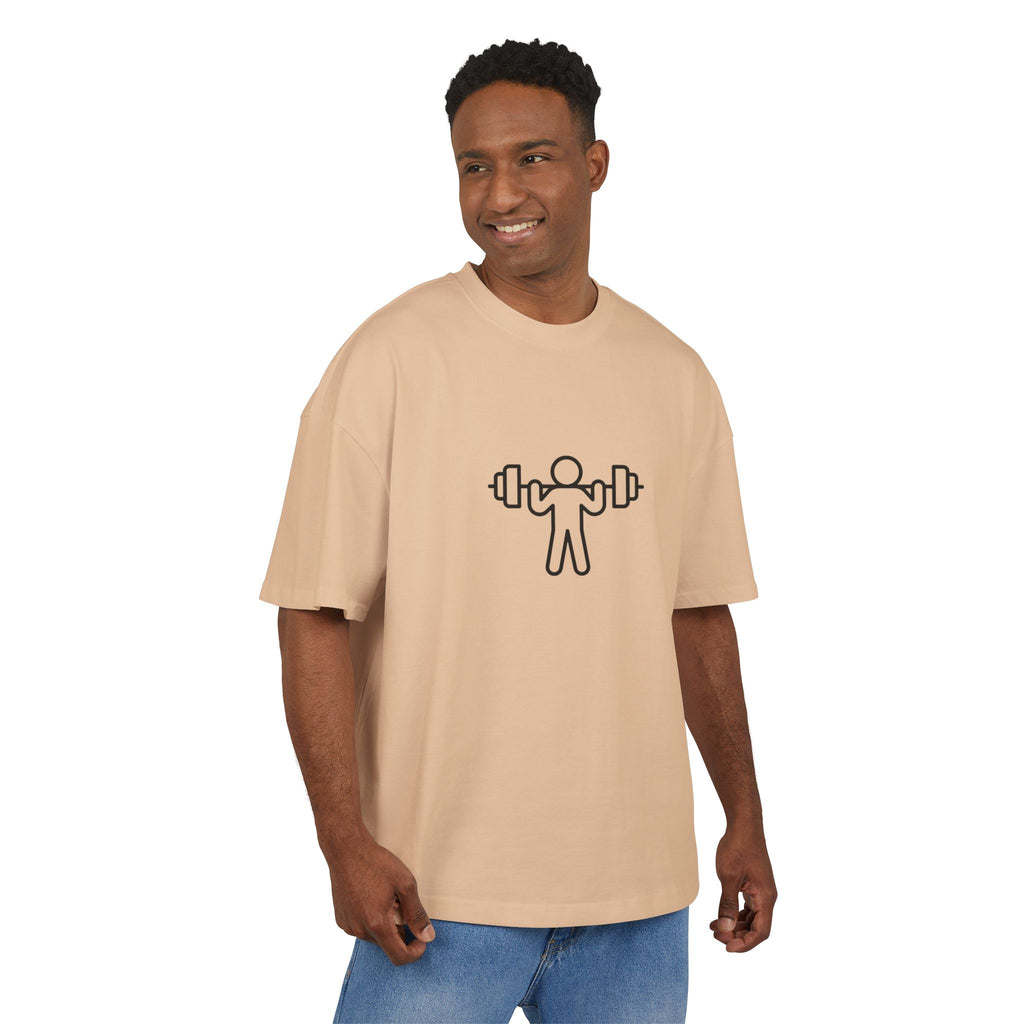 Box Tee — Minimal Barbell Graphic Front & “Walk In Like You Own It” Motivational Back Tee