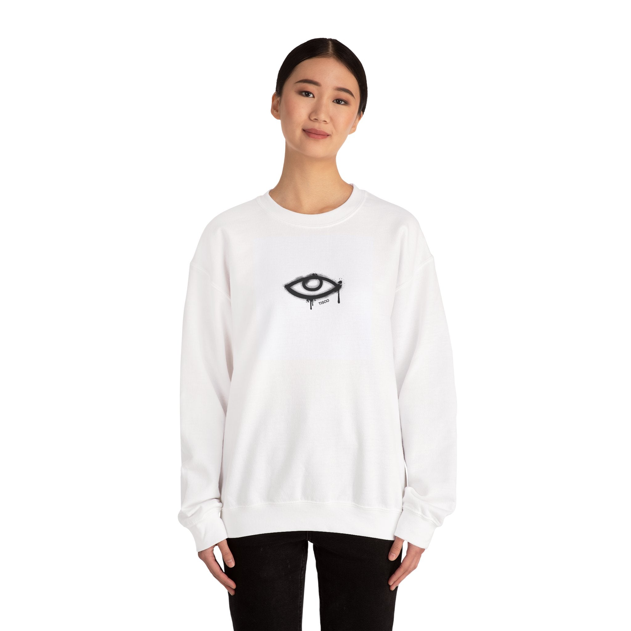 Crewneck Sweatshirt — 'Everything Is Fine' Graffiti Eye Design